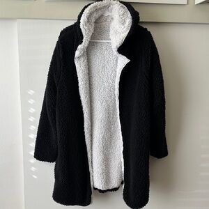 Cozy Black and White Fuzzy Jacket